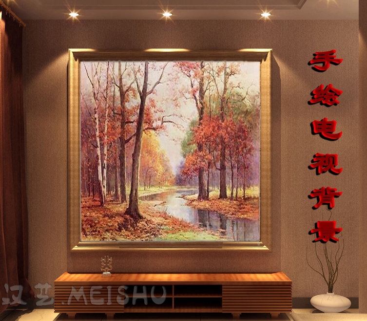 电视背景墙油画