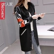 棒球服女 2017春秋宽松大码中长款风衣158