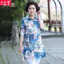 棉麻上衣中年大码98