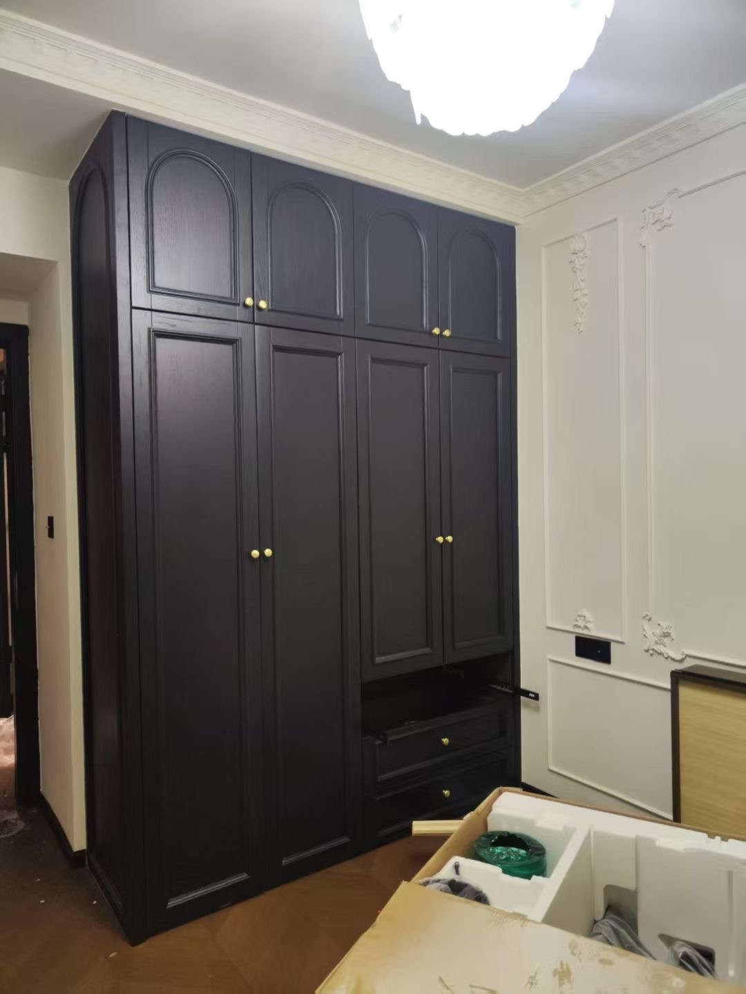 长沙惠之美黑色系法式原木风格案例！