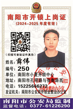 证号： 250 薛伟